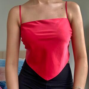 Urban Outfitters Red Satin Handkerchief Cami Top – Size S